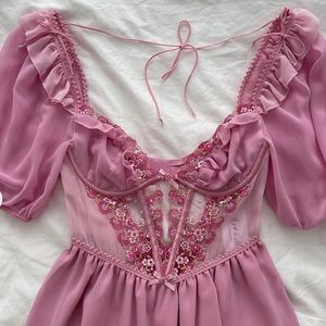 For Love and Lemons Fan Floral Slip Dress